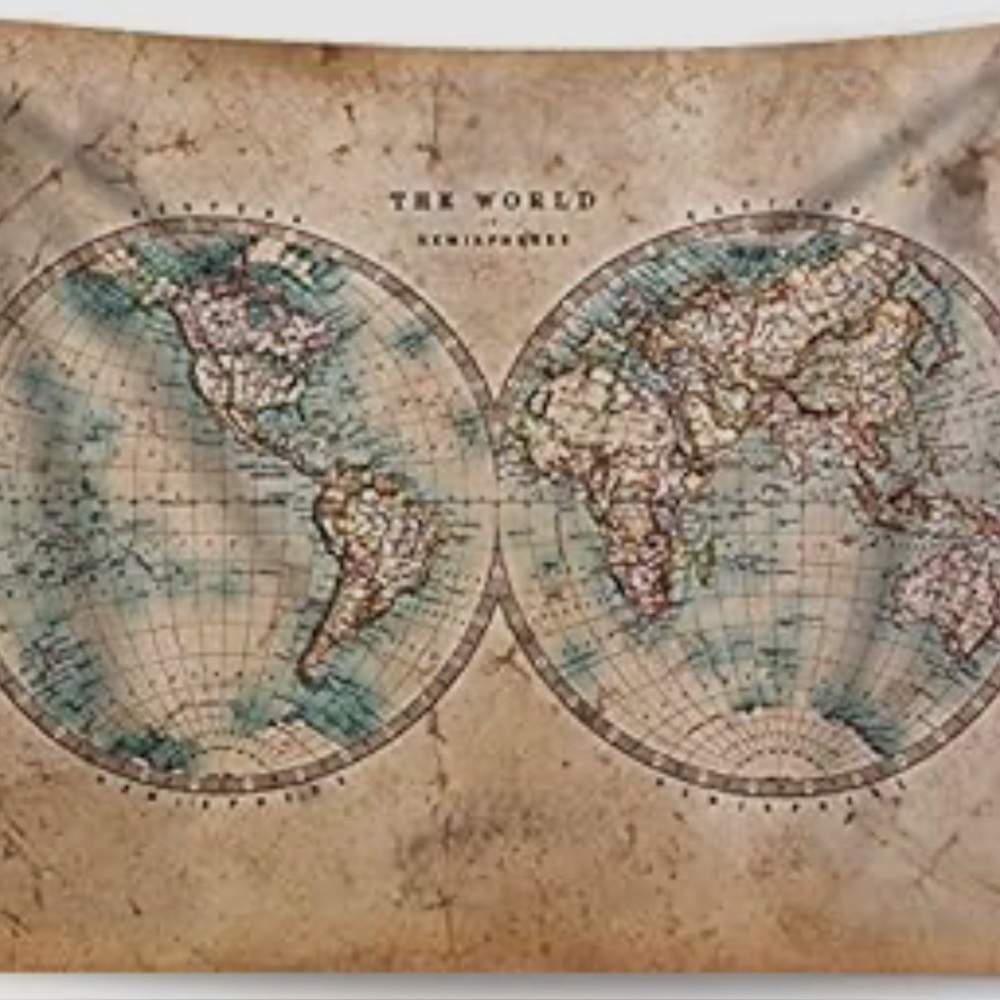 World Map Wall Tapestry